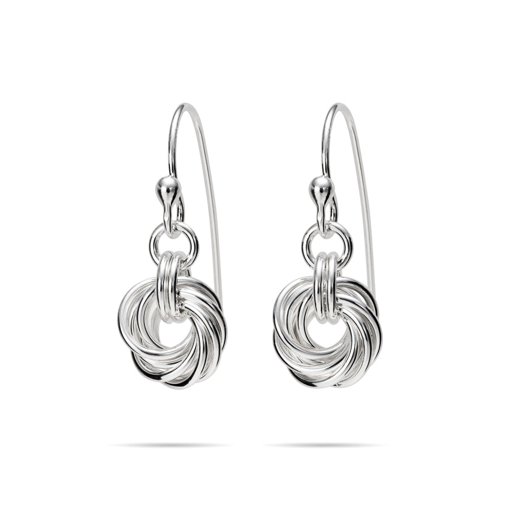 Boucles d'oreilles nœud d'amour sans fin • Argent sterling