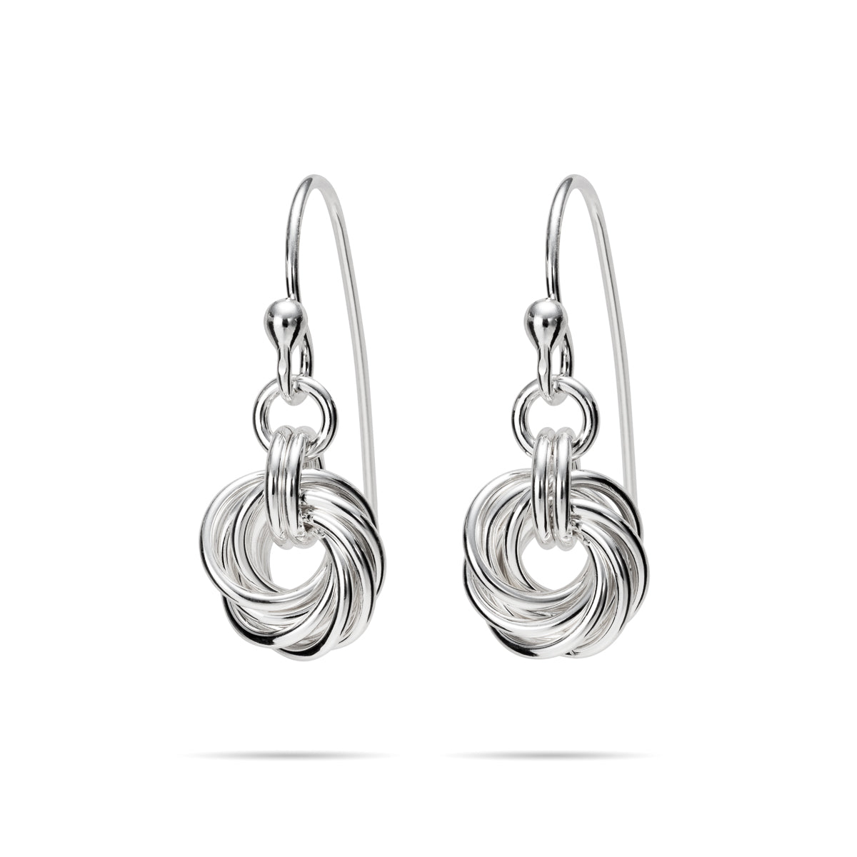 Boucles d'oreilles nœud d'amour sans fin • Argent sterling