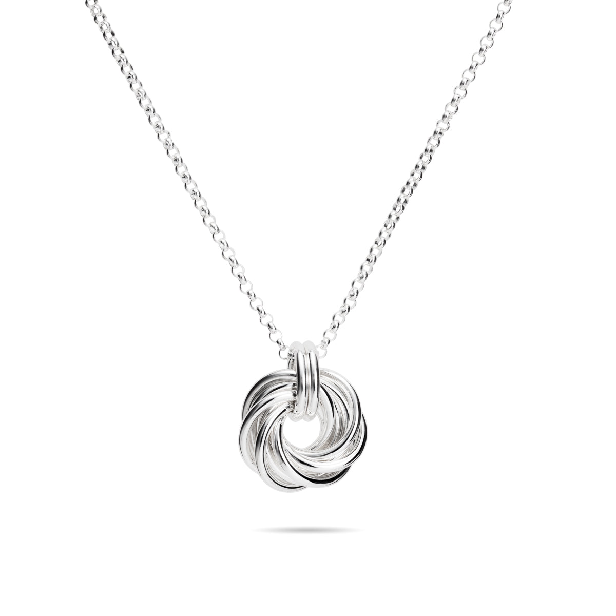 Collier nœud d'amour sans fin • Argent sterling avec chaîne rolo