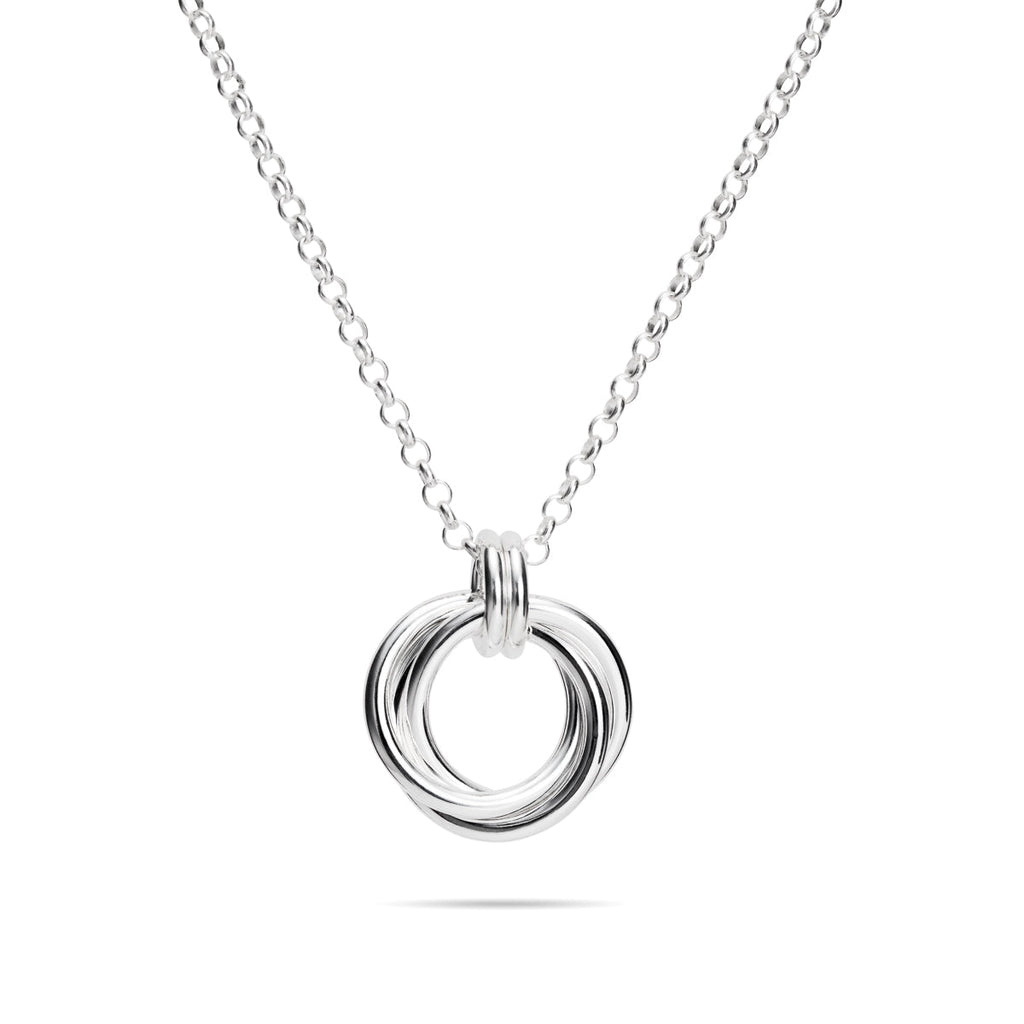 Collier trio de nœuds d'amour intemporels • Argent sterling avec chaîne rolo