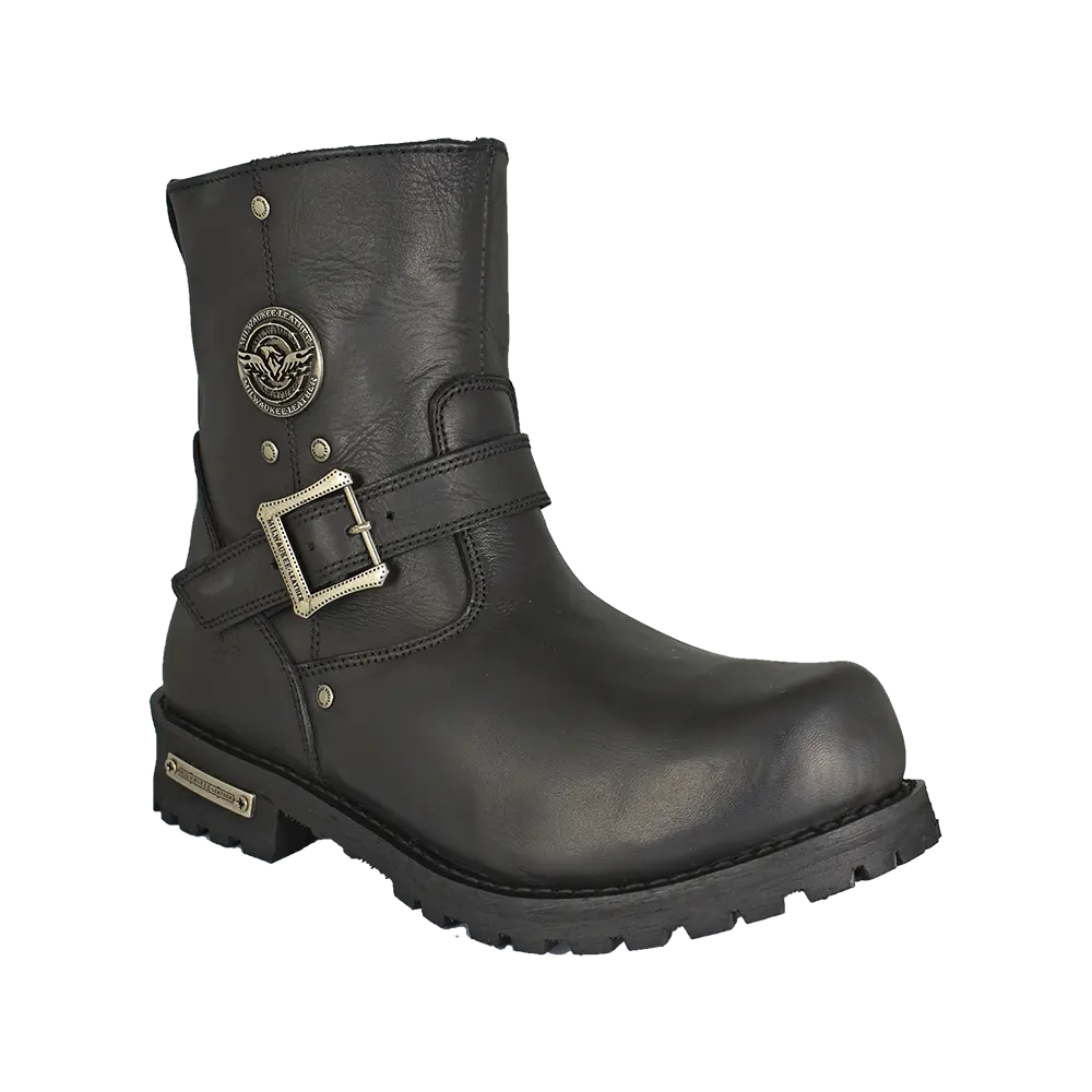 Milwaukee Leather Men's Wide 6" Side Zip Motorcycle Boots