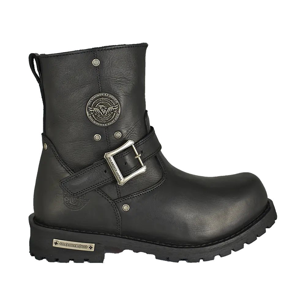 Milwaukee Leather Men's Wide 6" Side Zip Motorcycle Boots