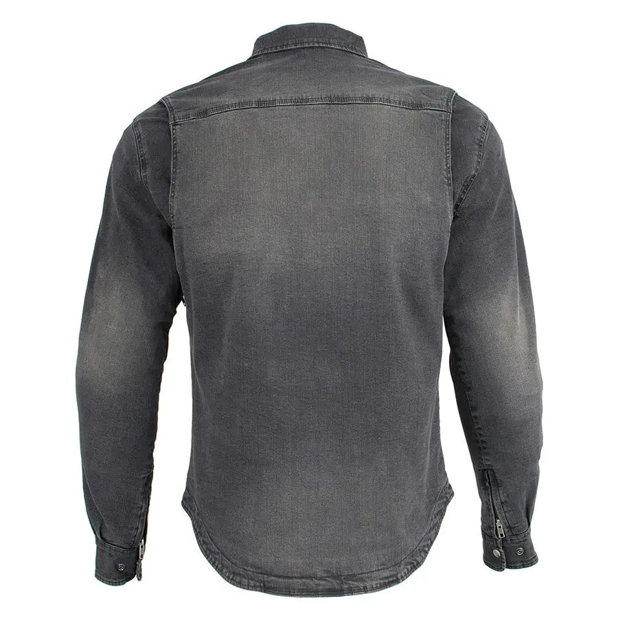 Milwaukee Leather Men's Faded Denim Armored Shirt Jacket
