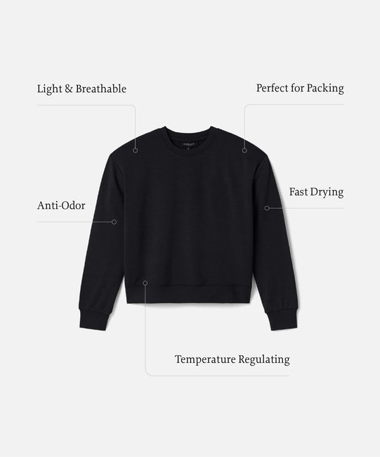 Sweat-shirt Boxy en laine mérinos pour femme