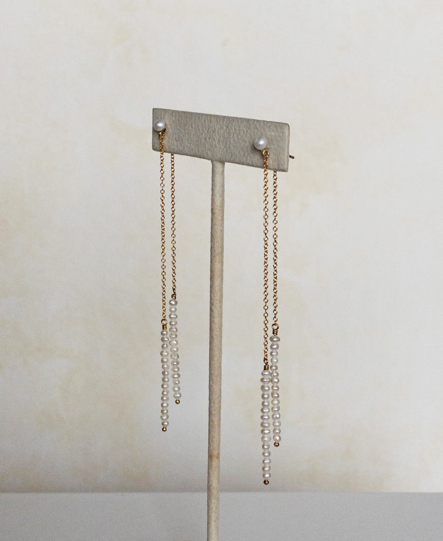 Mazu 14K gold filled & freshwater pearl drop earrings