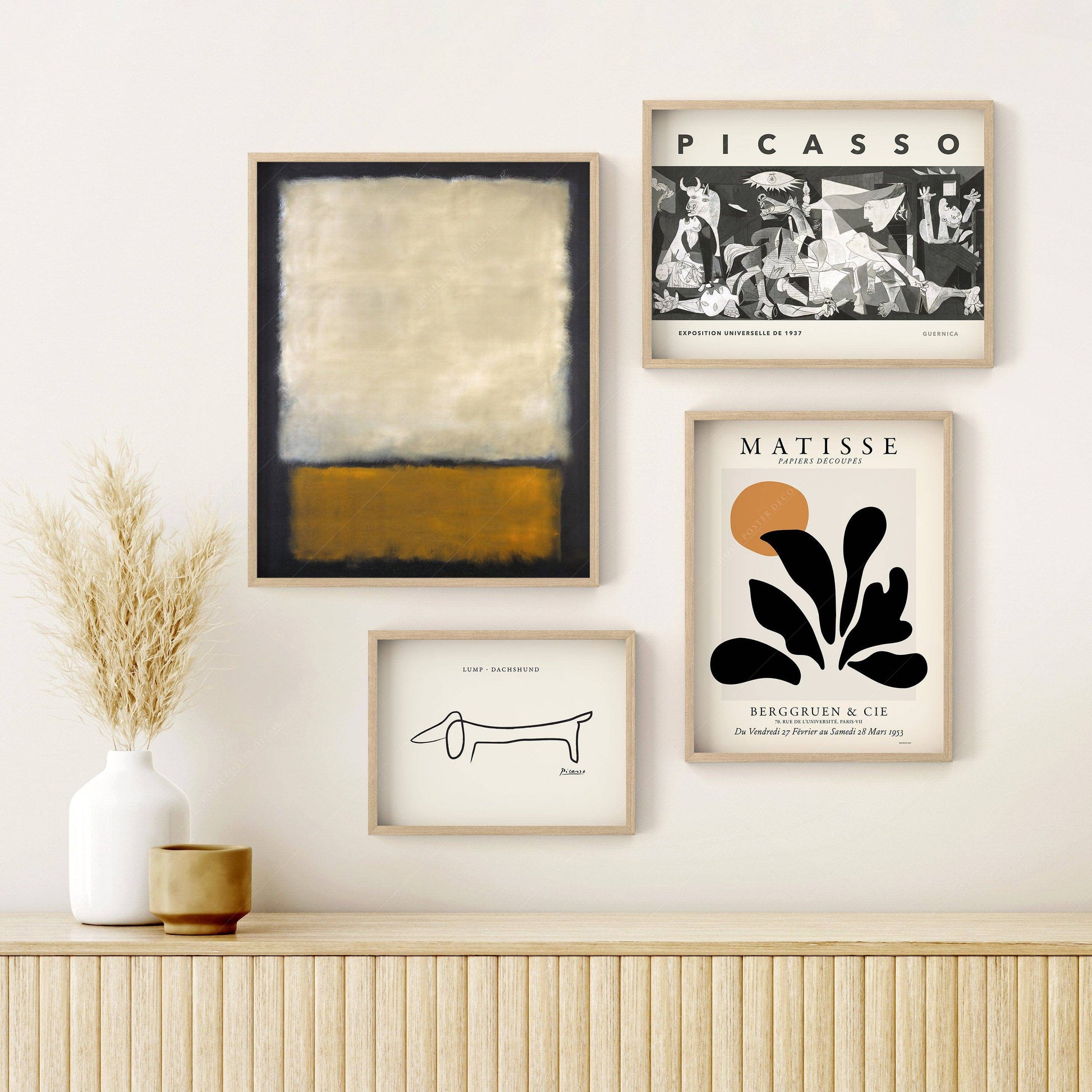 Picasso Matisse Rothko Gallery Wall Set of 4 – Modern Art Print Collection