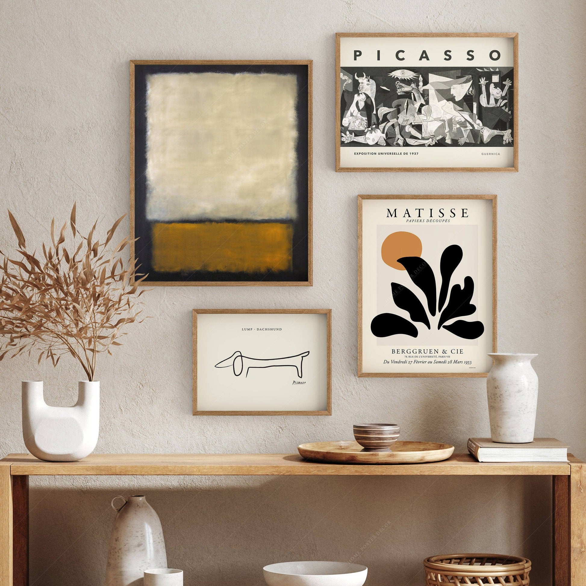 Picasso Matisse Rothko Gallery Wall Set of 4 – Modern Art Print Collection