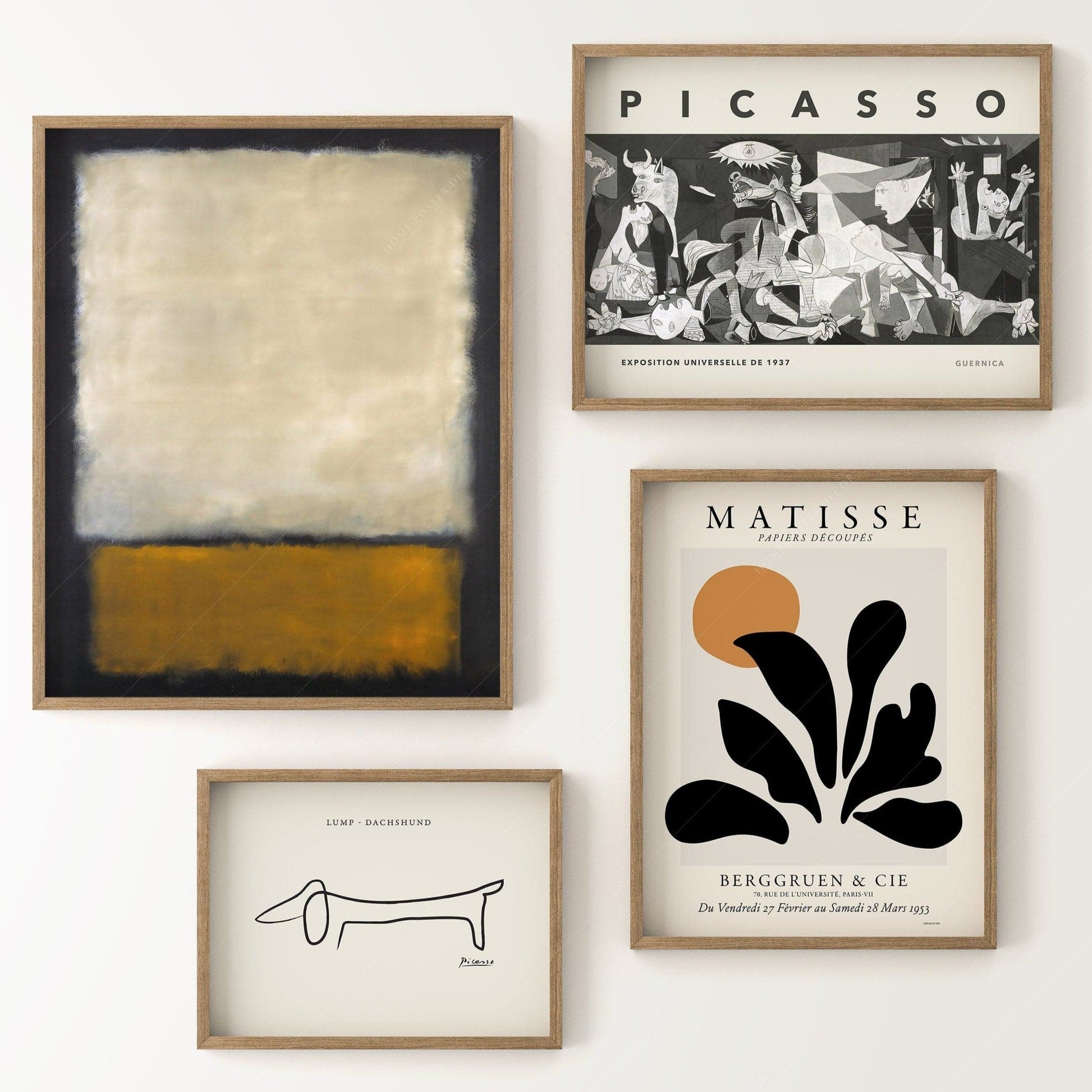 Picasso Matisse Rothko Gallery Wall Set of 4 – Modern Art Print Collection