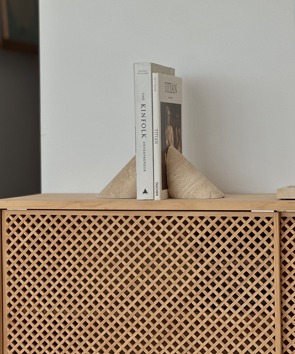 Mono Travertine Bookends
