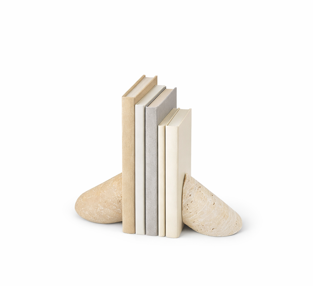 Mono Travertine Bookends