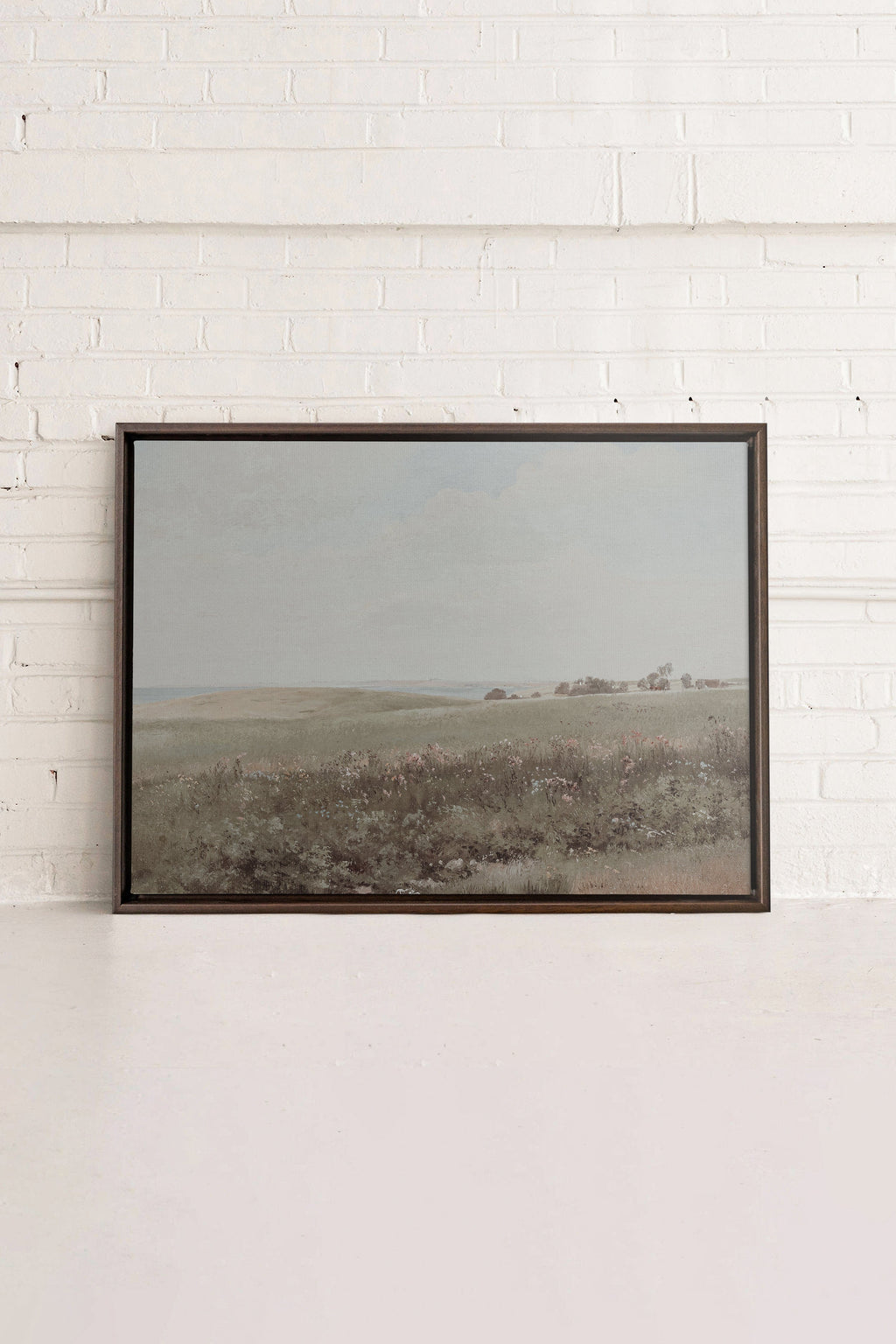 Muted Green Meadow, Stretched Canvas Artwork
