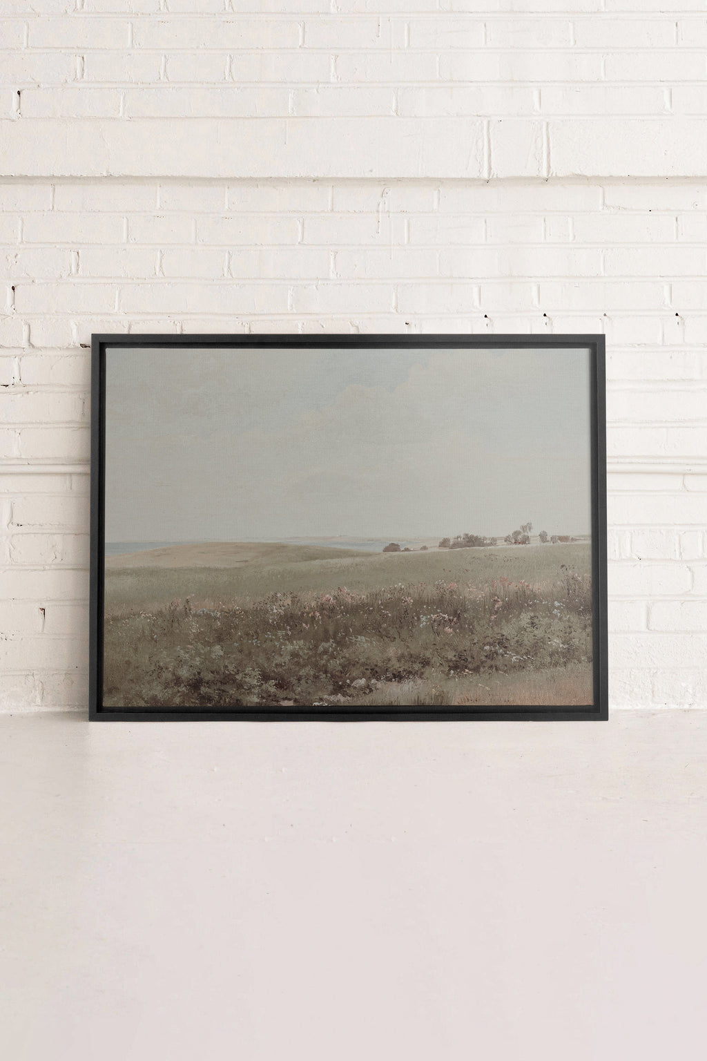 Muted Green Meadow, Stretched Canvas Artwork