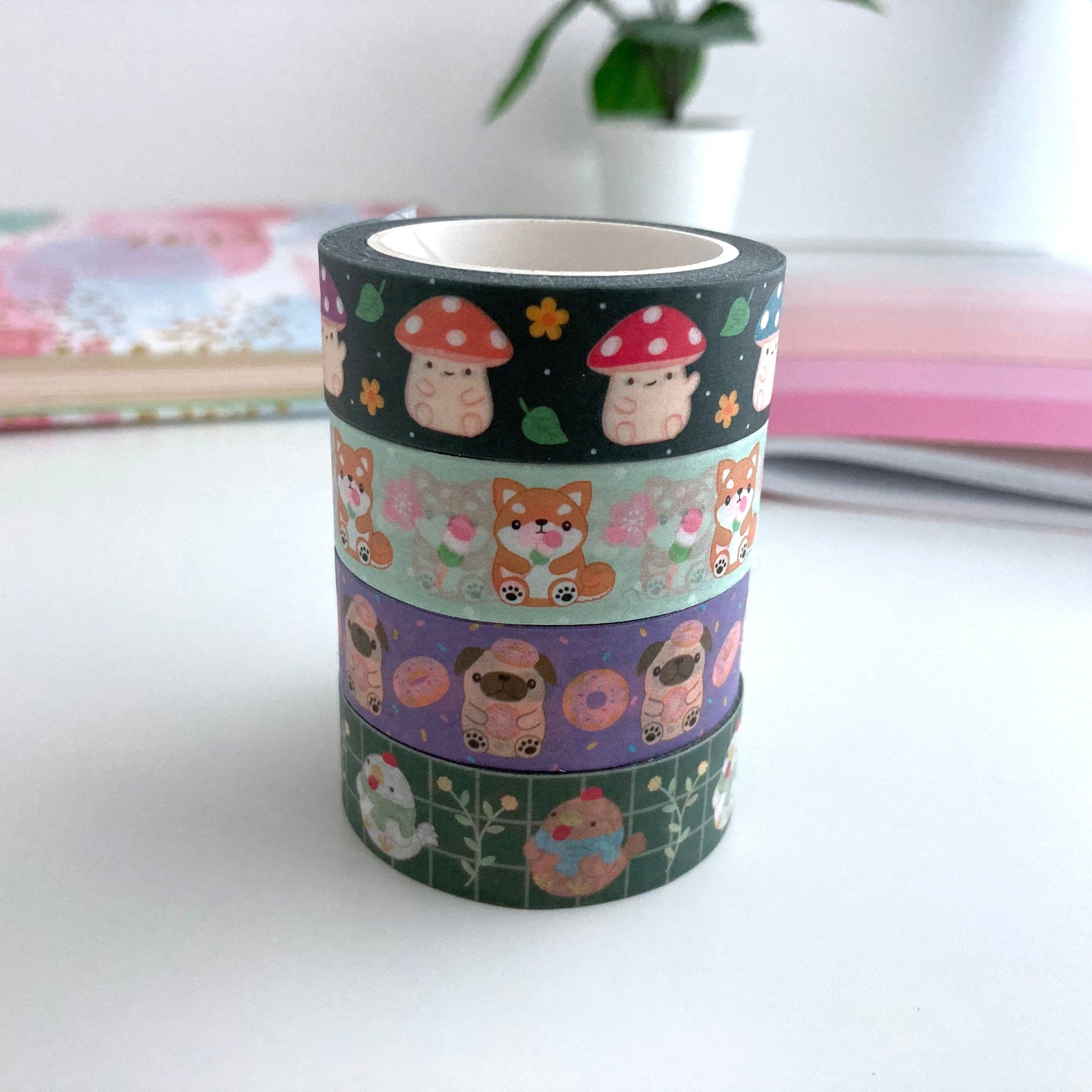 Shiba Inu Eating Dango Washi Tape - Dog Lover Gift