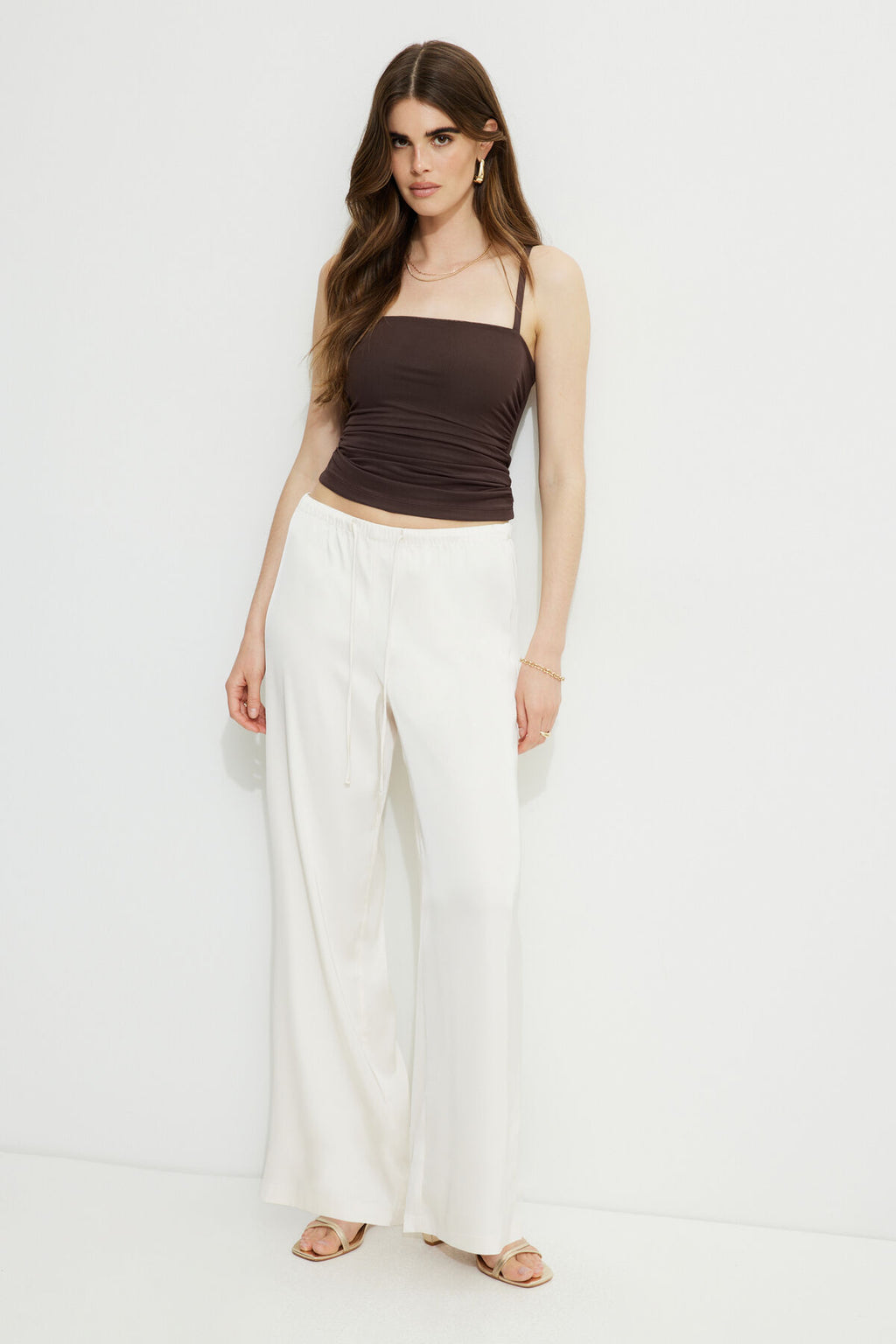 Pantalon large en satin Leo