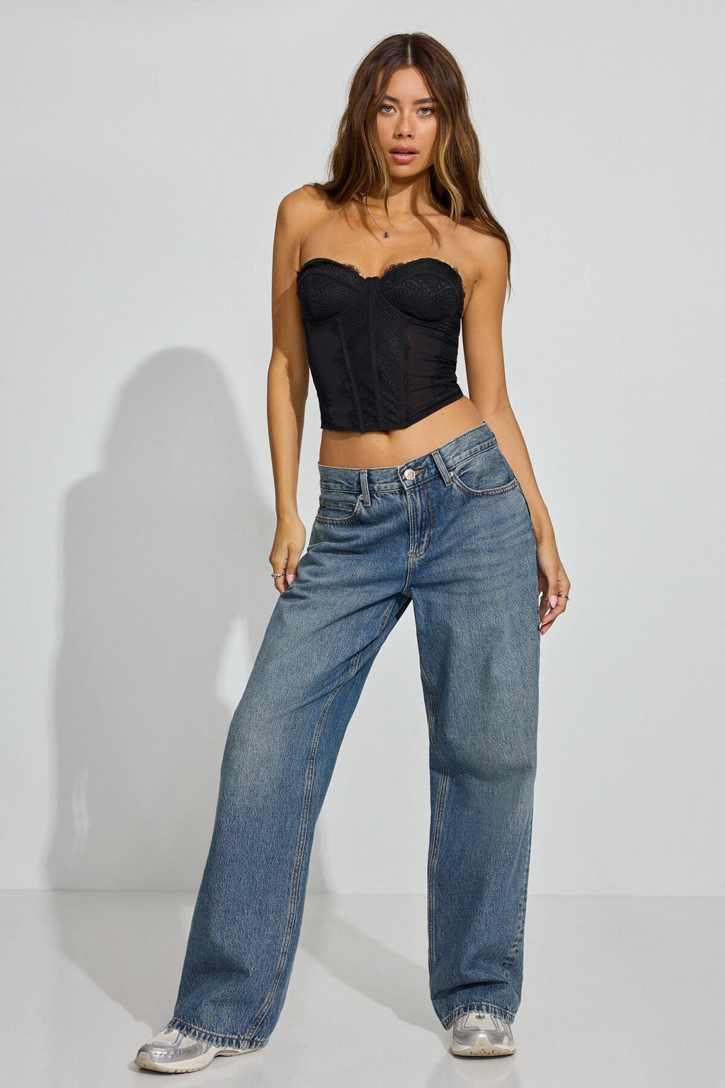 Bustier en maille et dentelle Chrishell