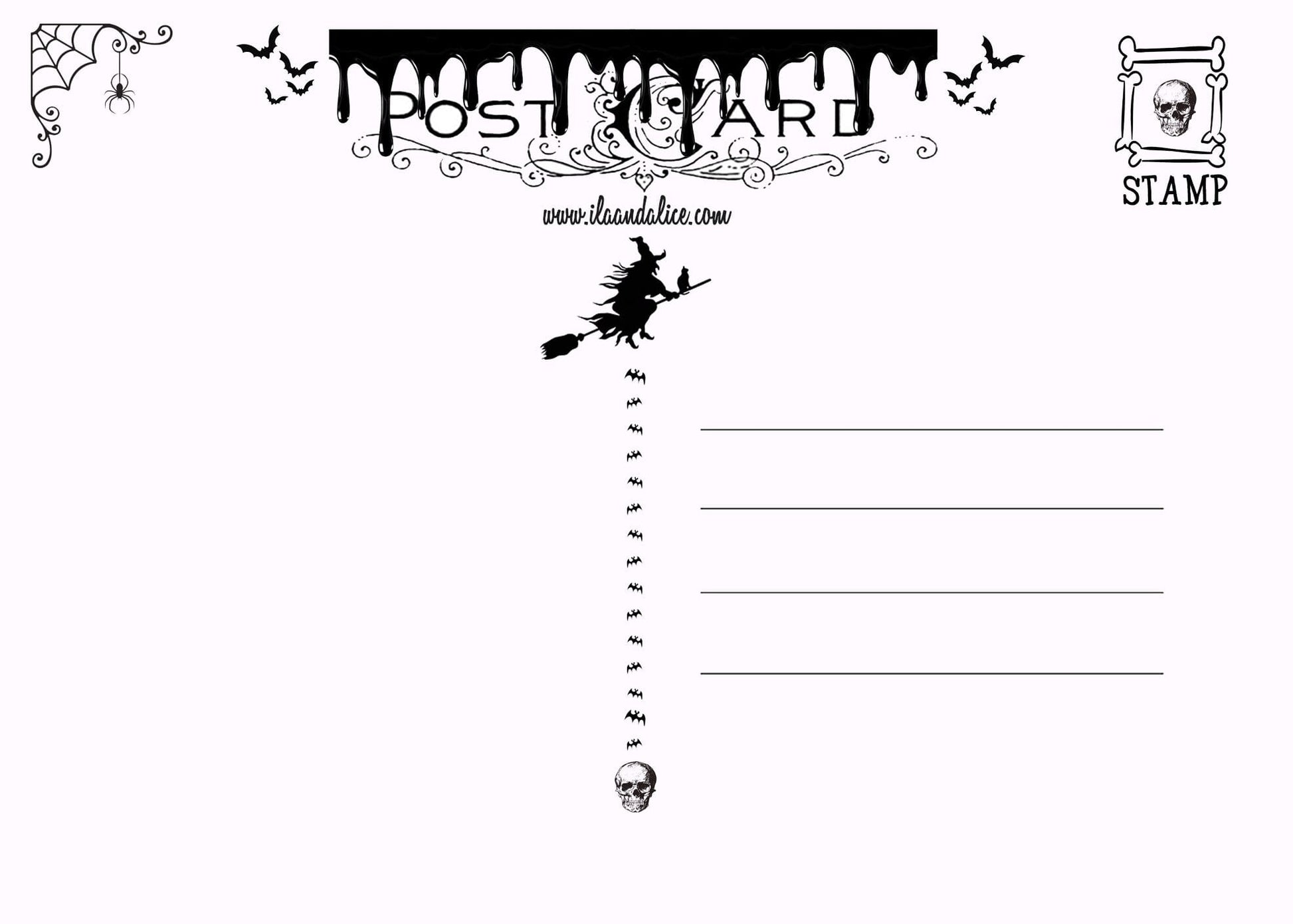 Dark Forest Cuties Halloween Postcards