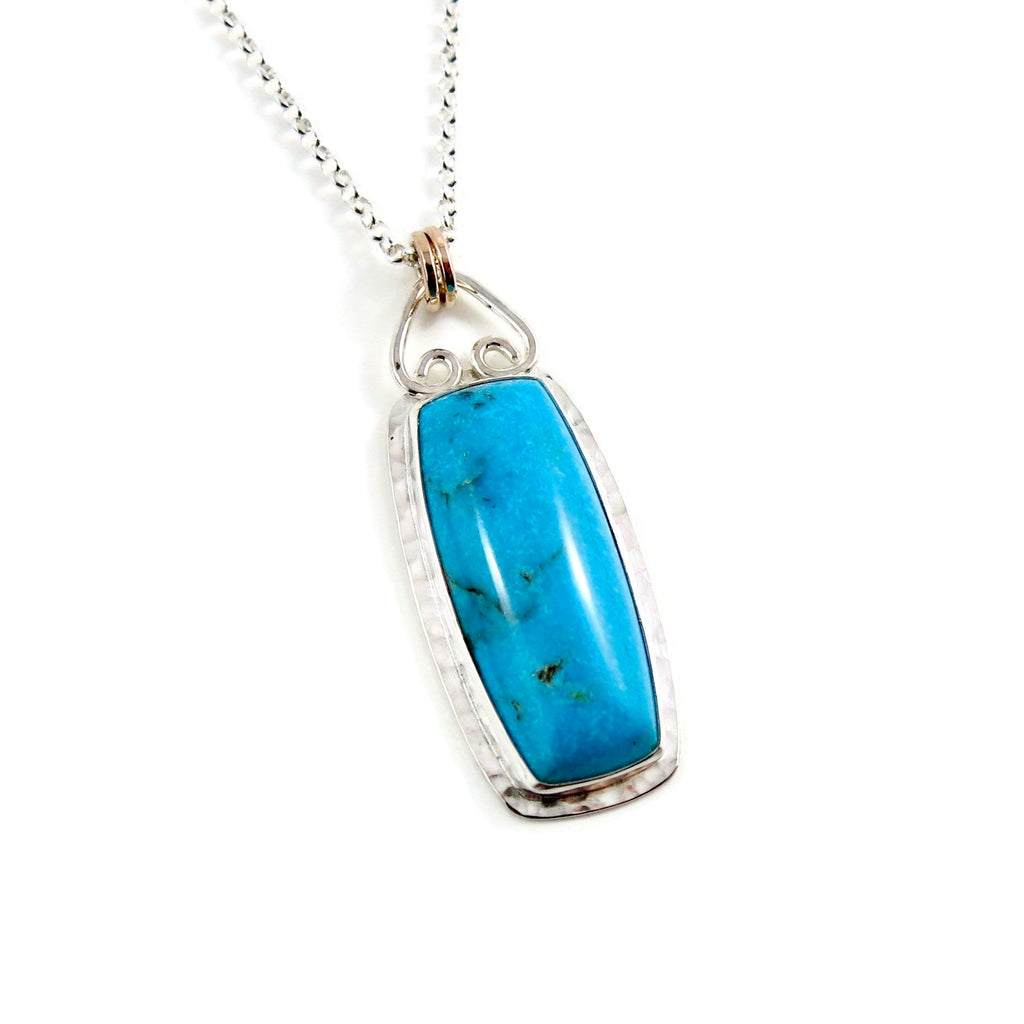Collier exquis en turquoise Nacozari en argent avec détails en or