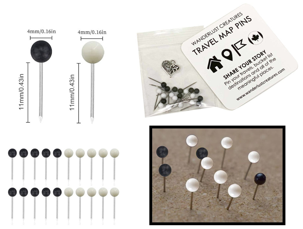 Ensembles de punaises de carte | Minimalistes | 25 unités