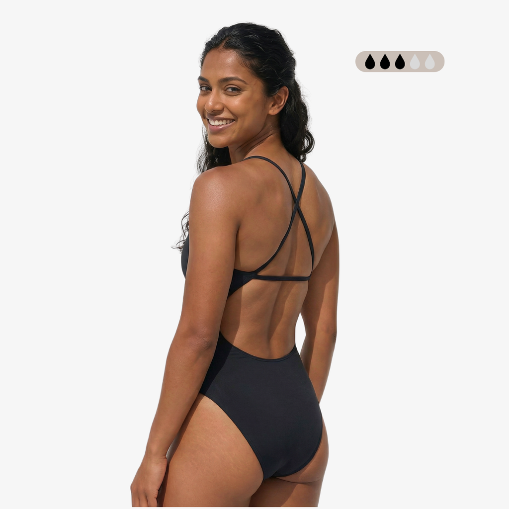 Maillot de bain menstruel SecureFlo Onyx X-Back de Norca