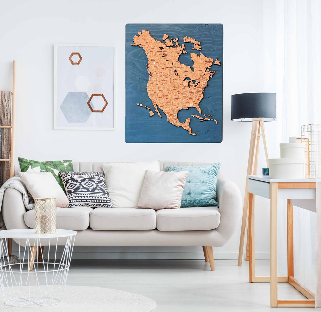 North America Travel Map | 30 x 24 | Labelled