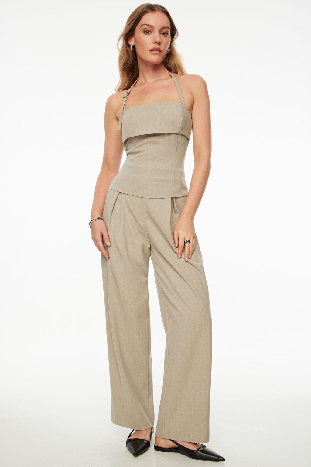 Pinstripe Halter Top