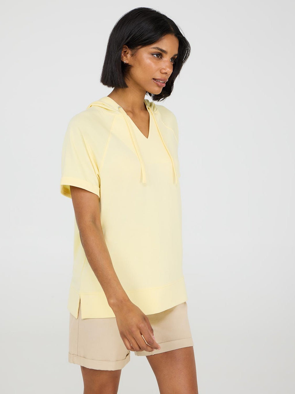 Short Sleeve French Terry Hoodie