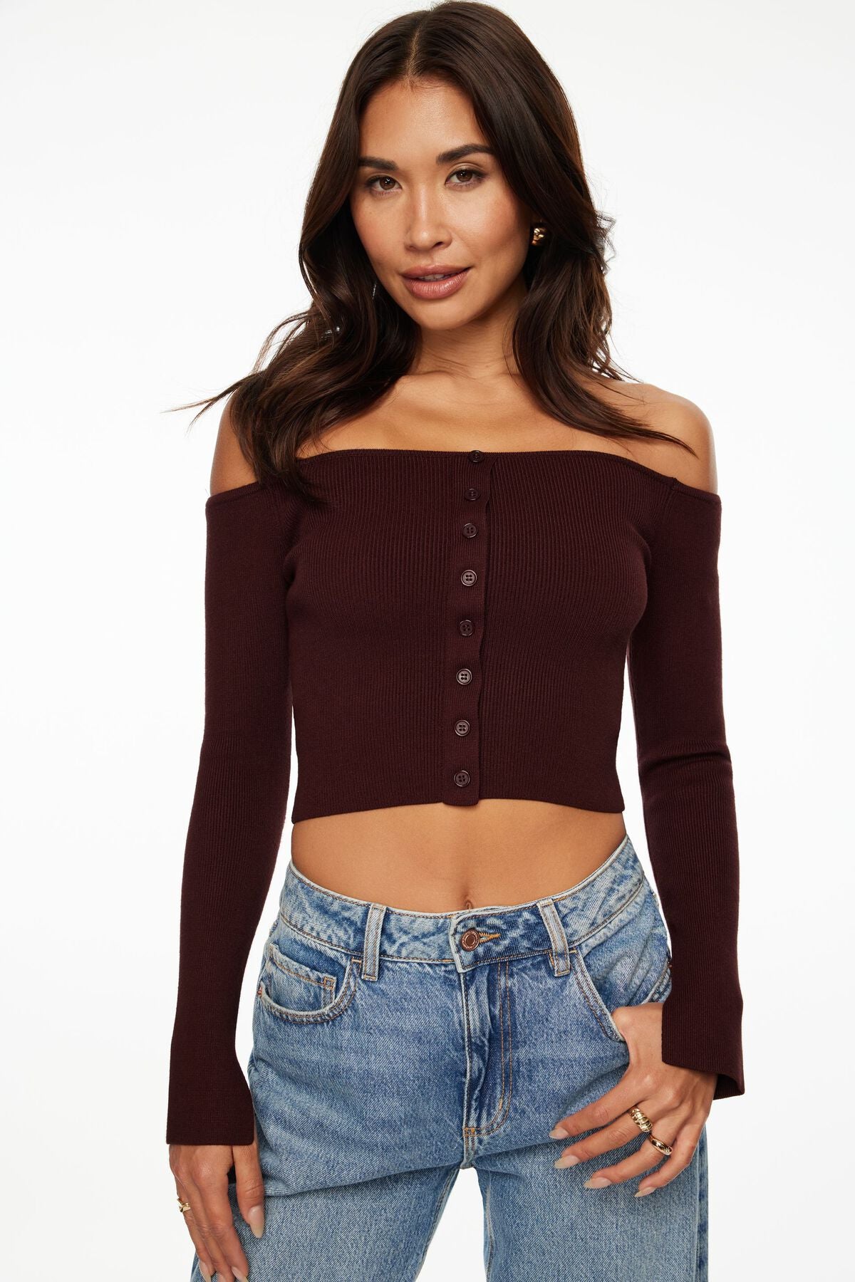 Cardigan Alice à épaules dénudées