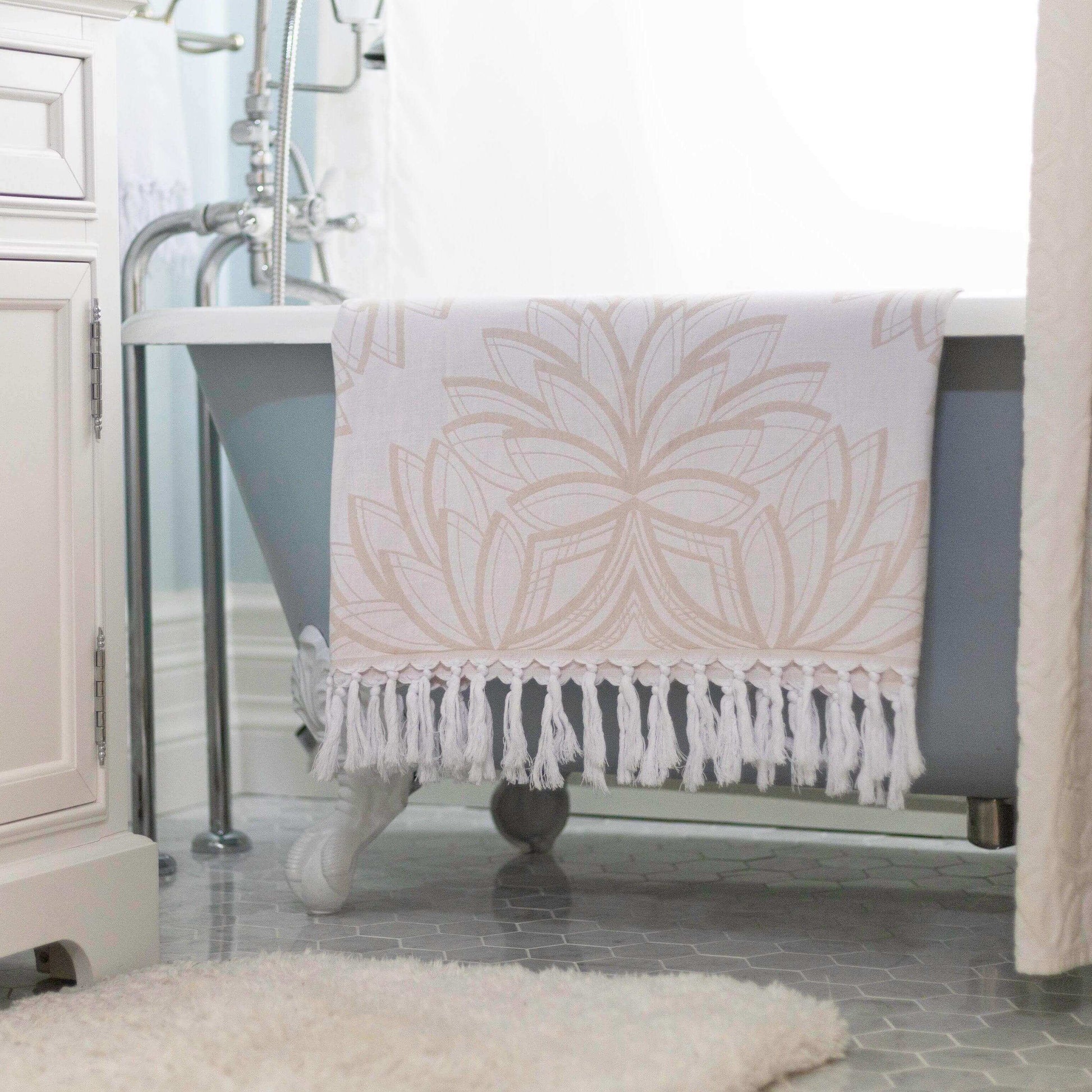 Turkish Towels Canada | Body Towel | Oat + White