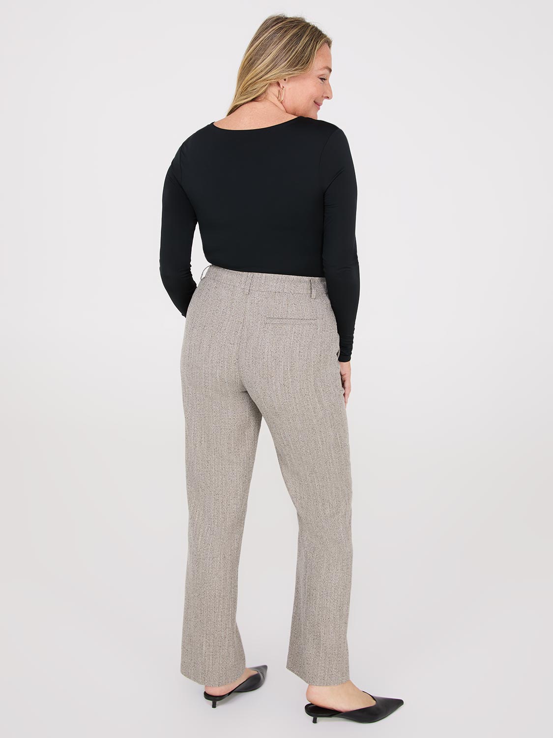 Pantalon droit à chevrons