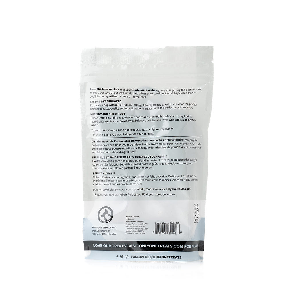 Bâtonnets de lapin et de castor 110 g