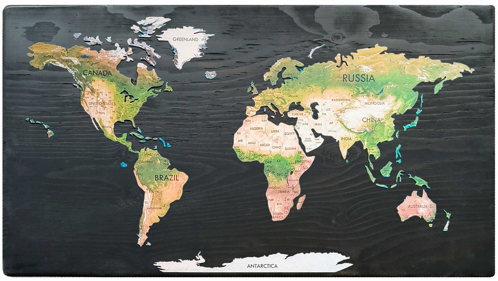 Geo Optic Labelled Push Pin Map | 36 x 20