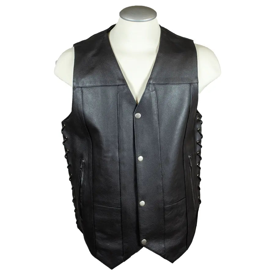 Gilet en cuir 10 poches pour homme Open Road