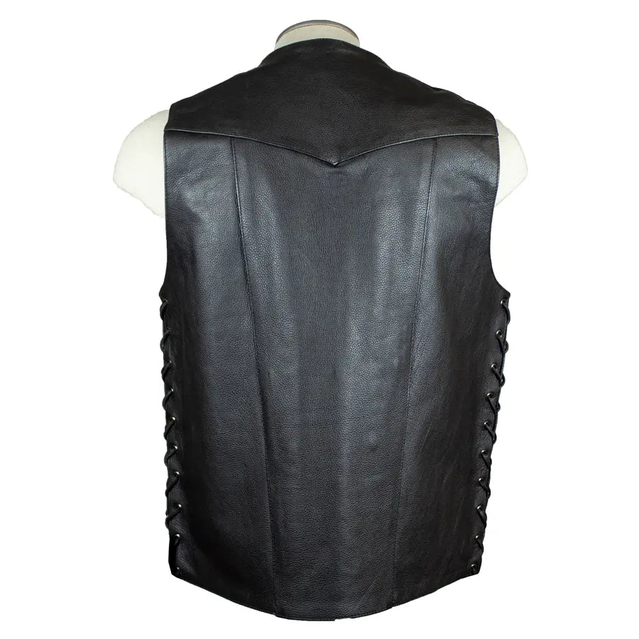 Gilet en cuir 10 poches pour homme Open Road