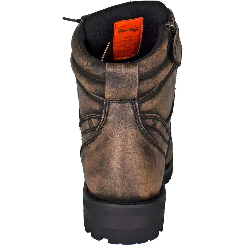 Bottes de moto à lacets Open Road pour hommes, 7 pouces