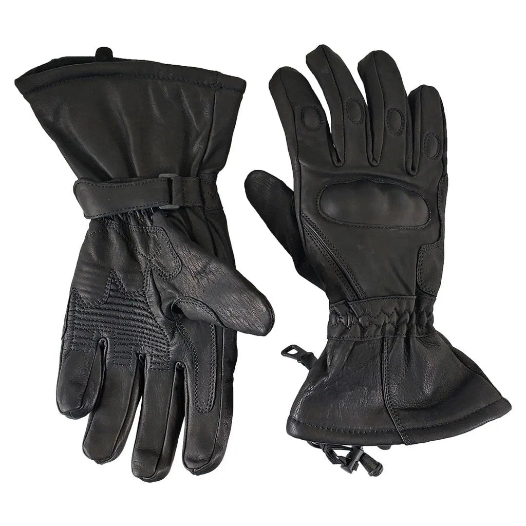 Open Road Men's Armored Gauntlet Leather Motorcycle Gloves