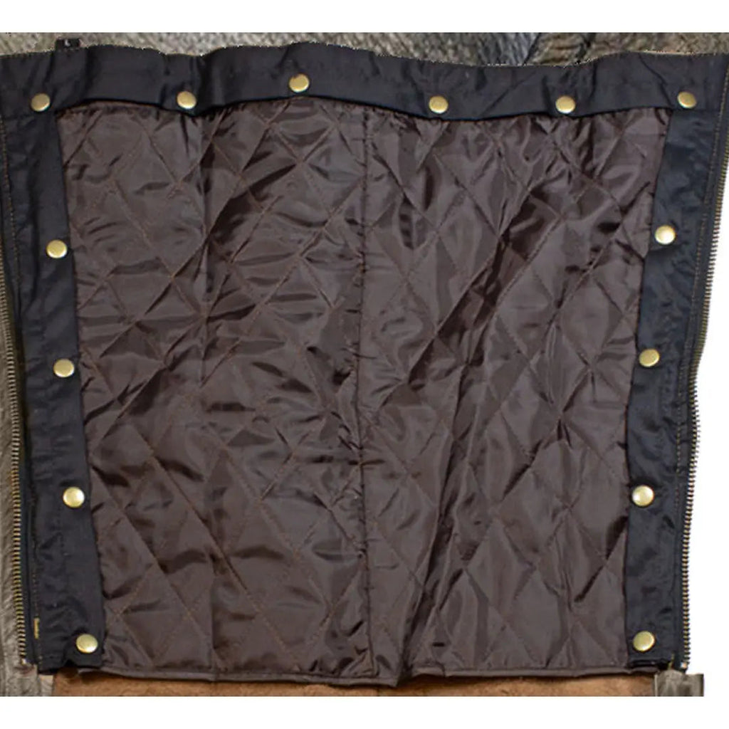 Open Road Men's Distressed Brown 4 Pocket Premium Leather Chaps