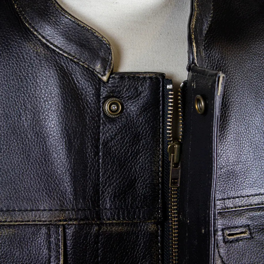 Open Road Men's Distressed Leather Club Vest