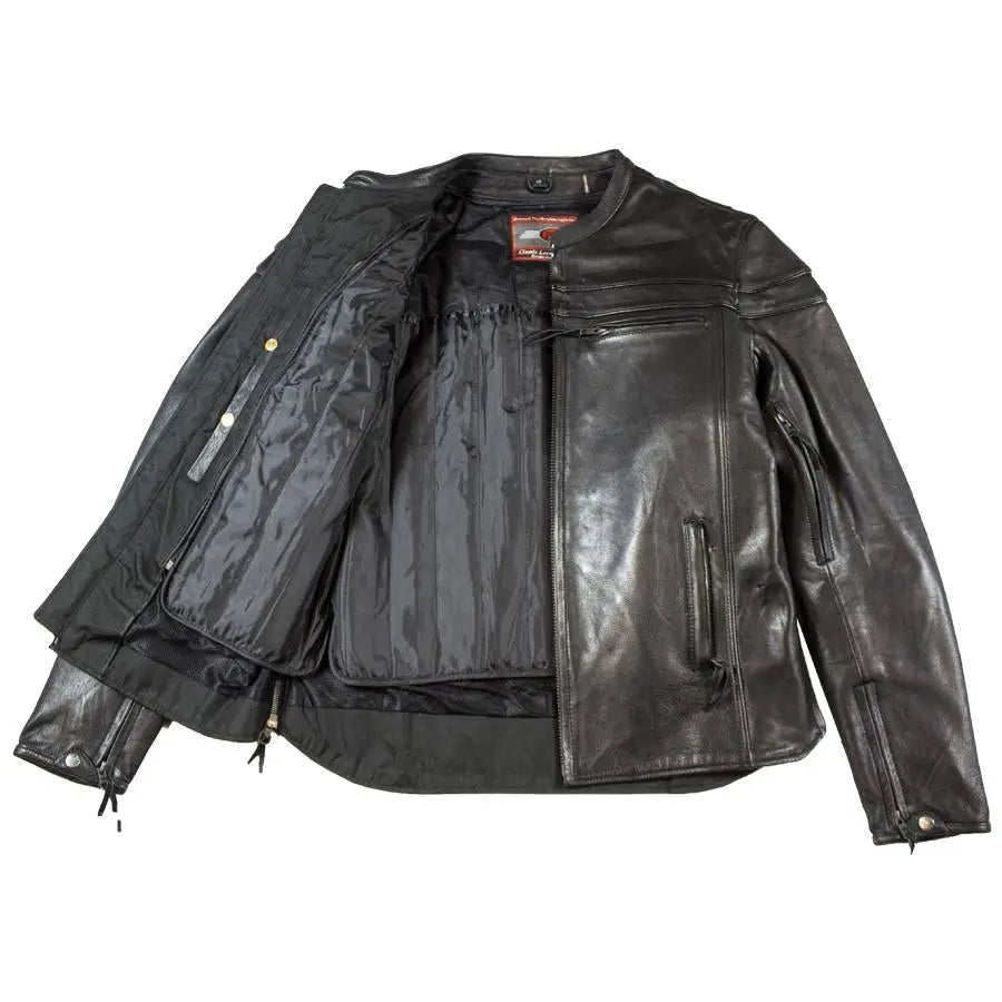 Open Road Men's Maverick Leather Motorcycle Jacket