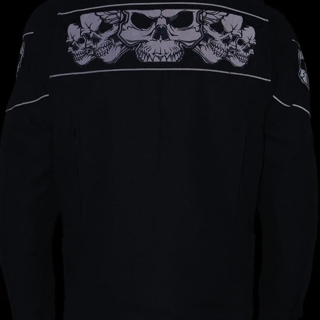 Open Road Men's Reflective Skull Cordura Motorcycle Jacket