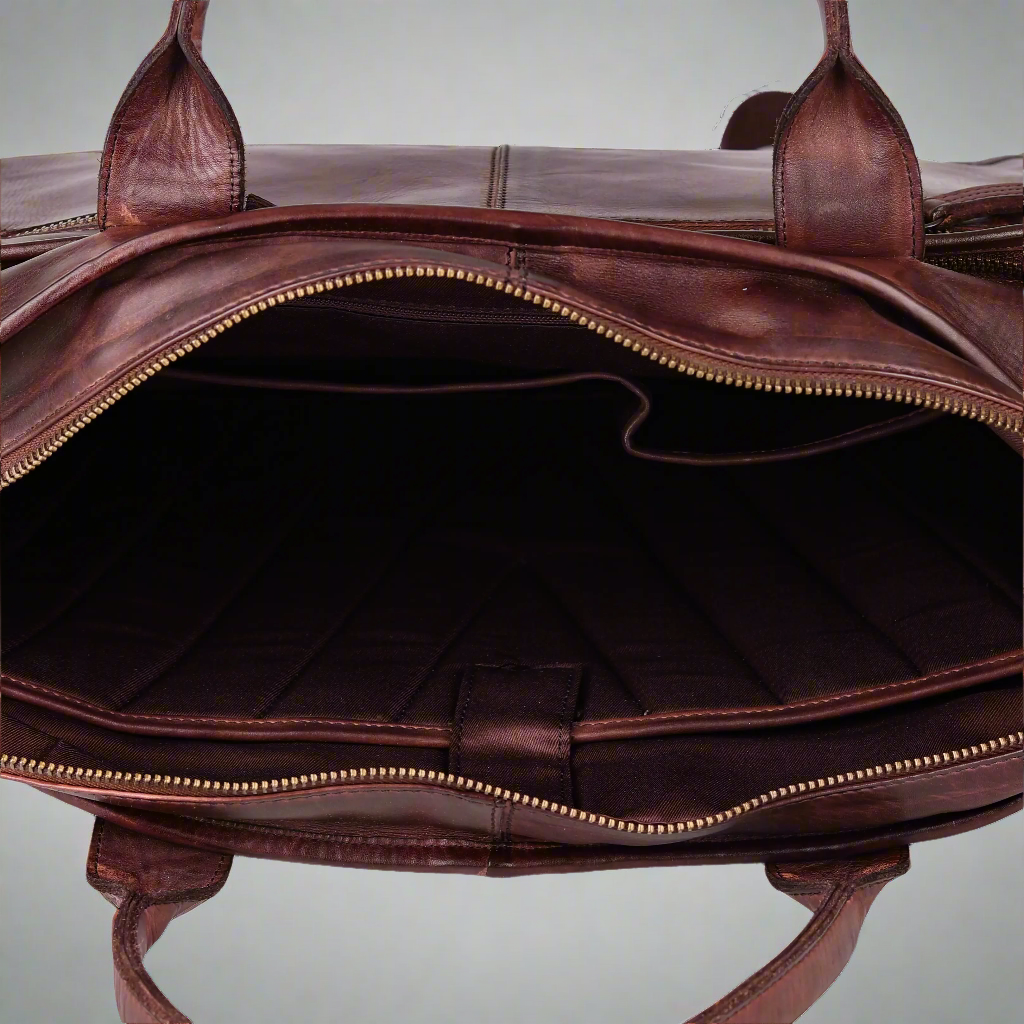 Sacoche en cuir pour ordinateur portable BOL/Open Road à deux poignées