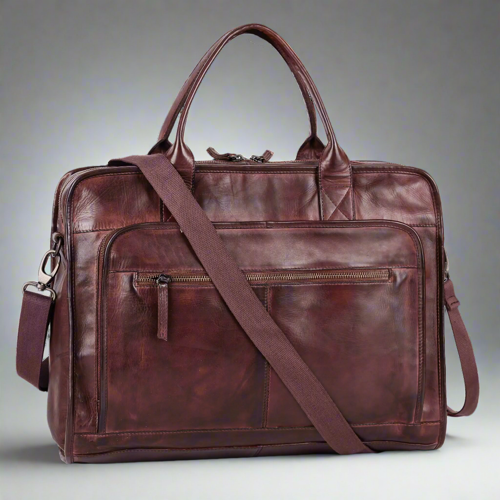 Sacoche en cuir pour ordinateur portable BOL/Open Road à deux poignées