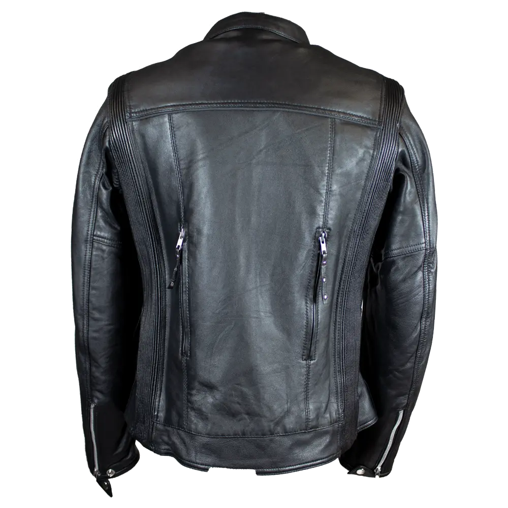 Open Road Women's Racer Leather Motorcycle Jacket