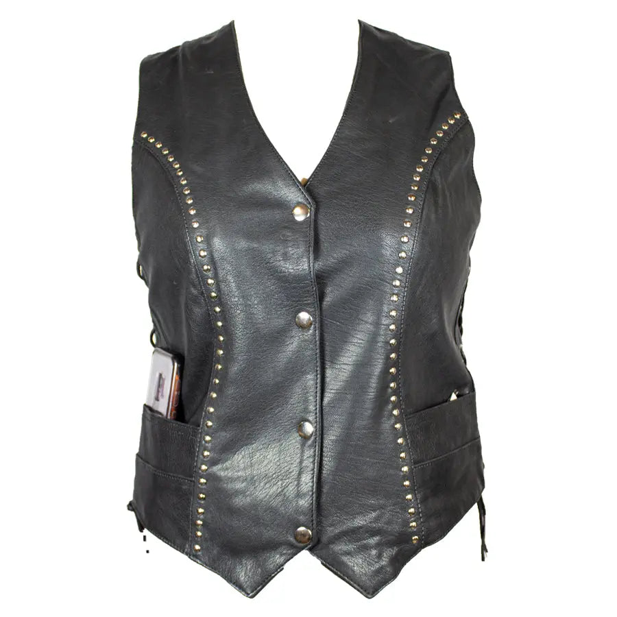 Gilet en cuir clouté pour femme Open Road