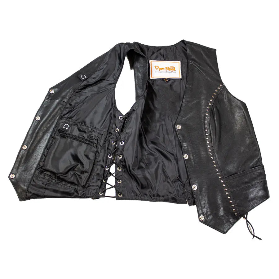 Gilet en cuir clouté pour femme Open Road