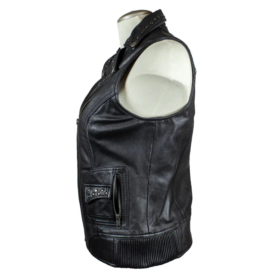 Gilet en cuir clouté pour femme Open Road
