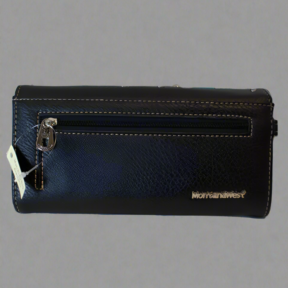 Open Road Women's Sugar Skull Faux Leather Trifold Wallet