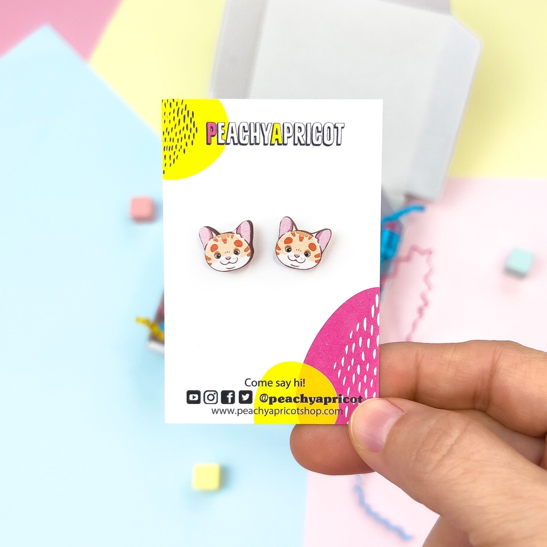 Boucles d'oreilles chat - Gingembre