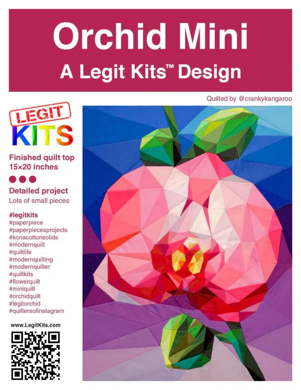 KITS LEGIT, Kit de courtepointe Orchid Mini (tissu uniquement)