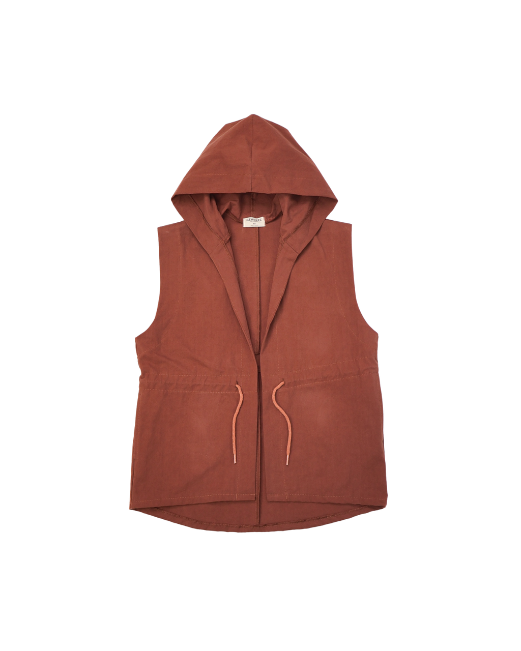 The Easy Layer Cotton Hooded Vest in Deep Terra