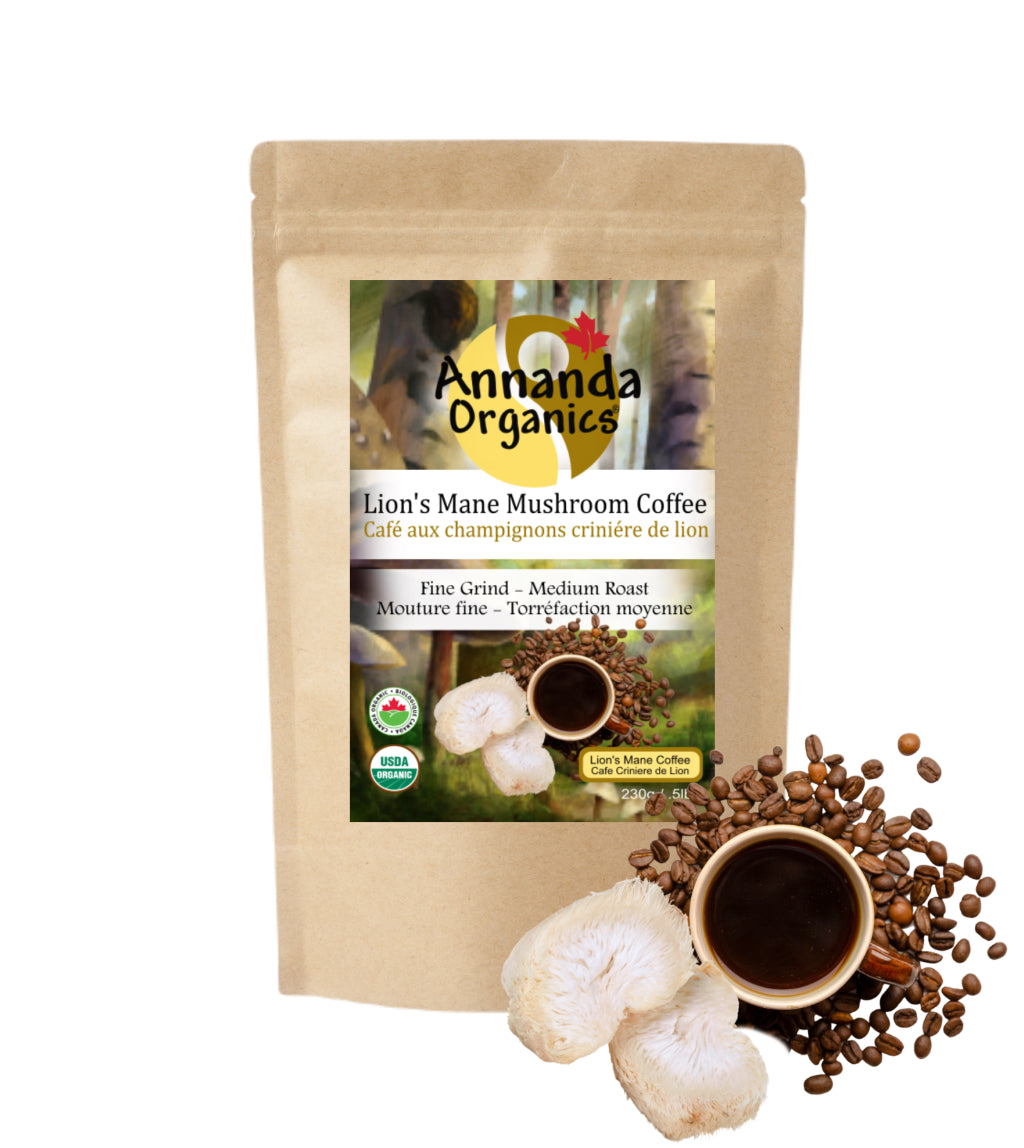 Organic Lion's Mane Mushroom Coffee - Low-Acid Arabica Coffee